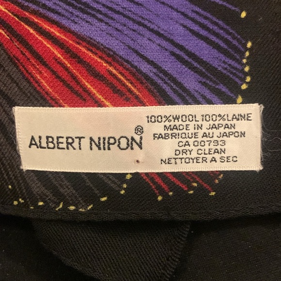 ALBERT NIPON VINTAGE WOOL CHALLIS SCARF STOLE WITH RUSSIAN MOTIFS - Picture 12 of 16